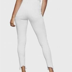 Good American Good Legs High Waist Shark Bite Hem Skinny Jeans ~ White Size 32